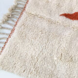 Moroccan Berber carpet Beni Ouarain ecru with colorful patterns 205x132cm