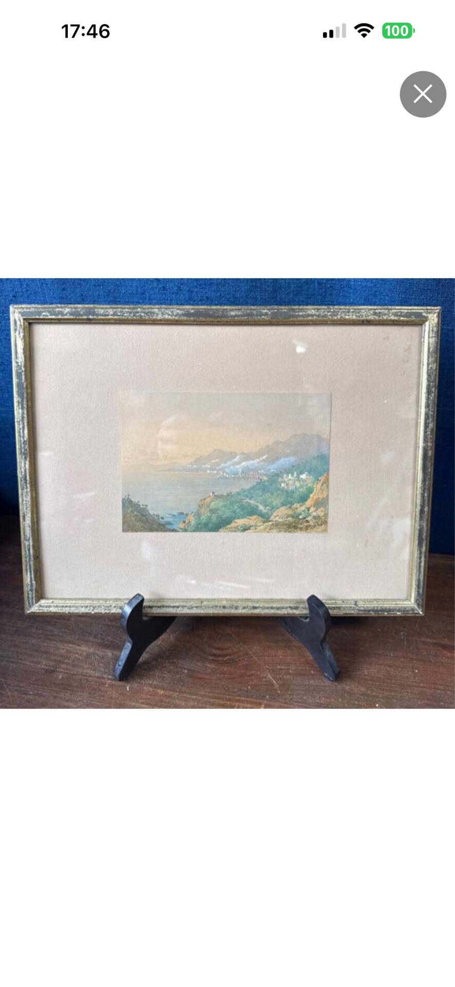 Watercolour C.W. M. Van de Velde Mediterranean coast near Cannes