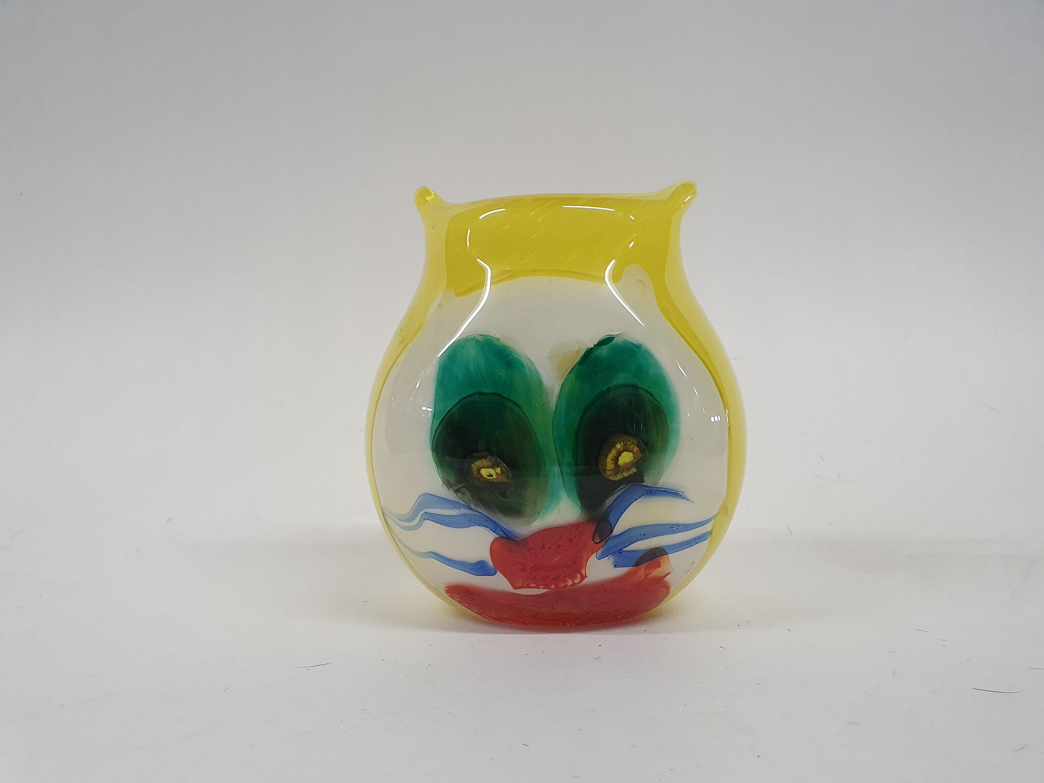 Glass vase with cat figure, Murano, Italy 1960's