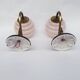 Brass and glass swan neck wall lights