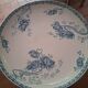 Service of 33 plates and compote dish Royat U&C Sarreguemines 1900 in blue ironstone.