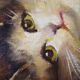 Oil painting on panels kitten playing by Leon Huber