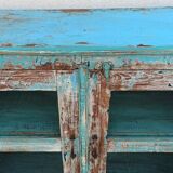 Small blue wooden display case
