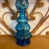 Carafe en verre bleu vintage