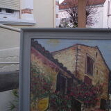 Oil on isorel village Corsica
