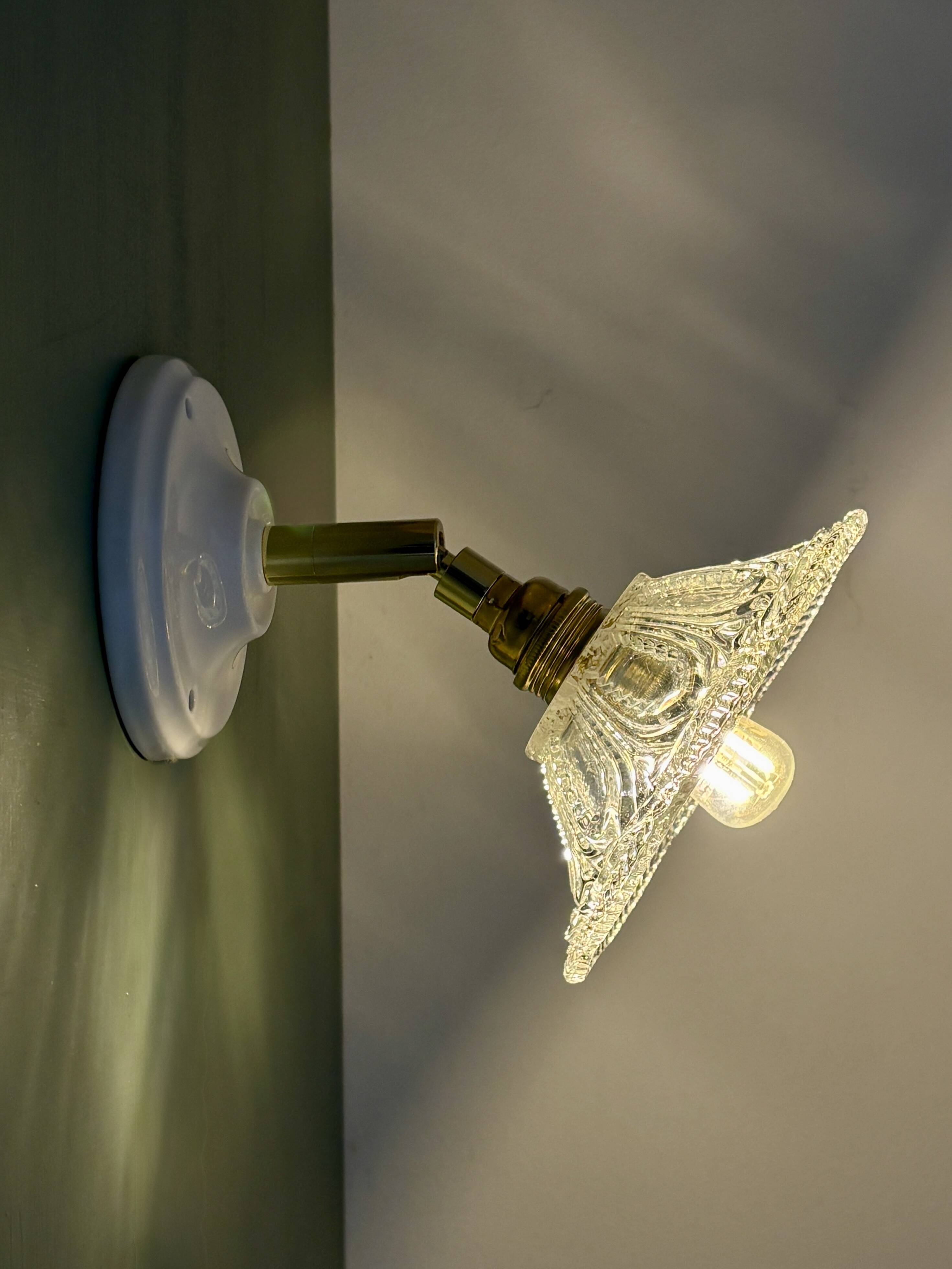 Vintage glass cut lampshade - tableware collection