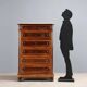Antique chest of drawers in cherry and poplar, 19th century