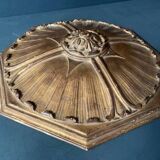 Large vintage ceiling ornament in wood and gilded resin, Louis XIV style