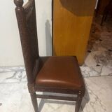 Set of 6 Indian-style carved wooden chairs