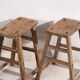 Pair of antique stools for bedside tables (circa 1900). Set of 2 pieces