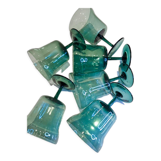 Blue blown smoked glass water glass