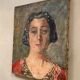 Portrait de femme ancien, huile sur toile