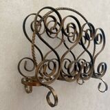 60s magazine rack in gold metal