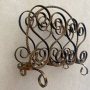 60s magazine rack in gold metal