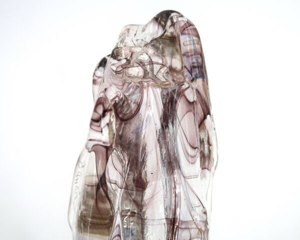 Mezouzah d'artiste signée en verre signée, années 90