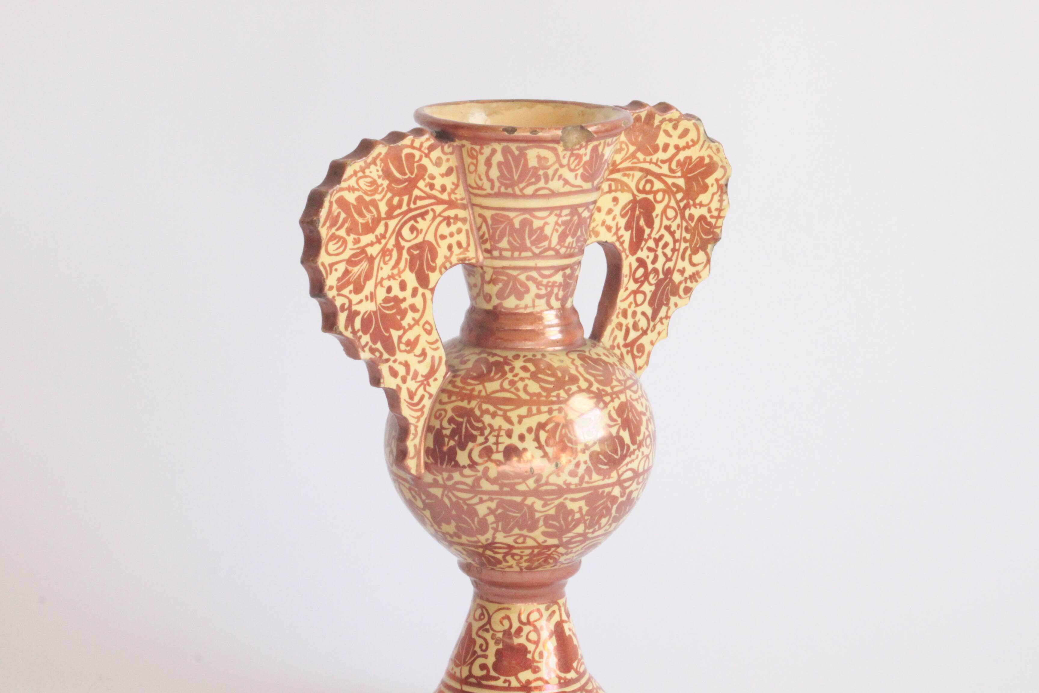 Neoclassical Spanish Copper Lustre Vases, 19Th