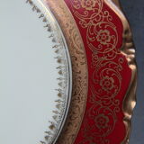 Bavarian porcelain dessert plate, garnet and gold floral rinses