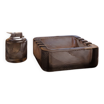 1970s Gorgeous Smoking Set by Sergio Asti for Arnolfo di Cambio. Made in It