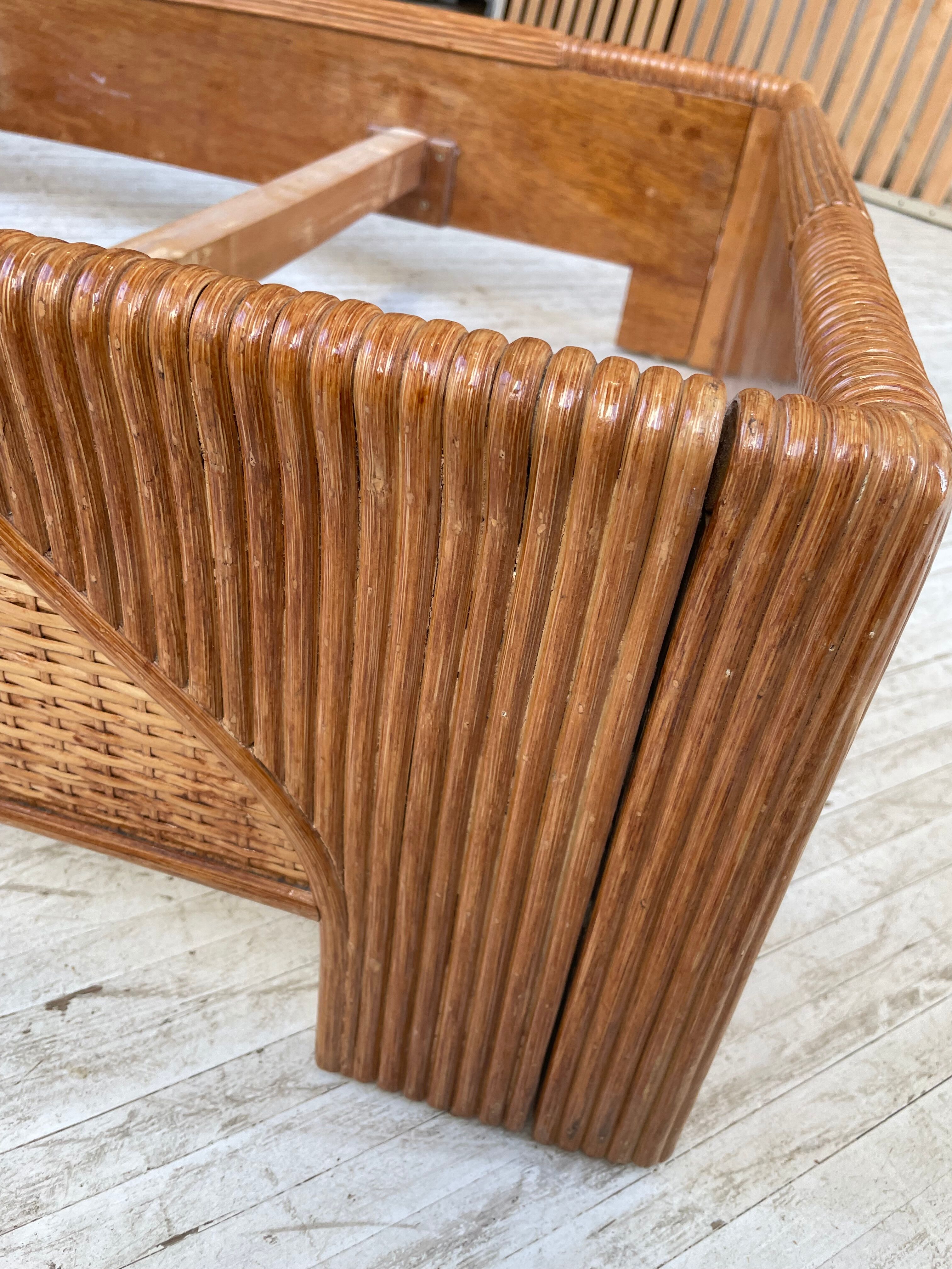 Bed 1 place "palm" wicker and rattan Vivai Del Sud