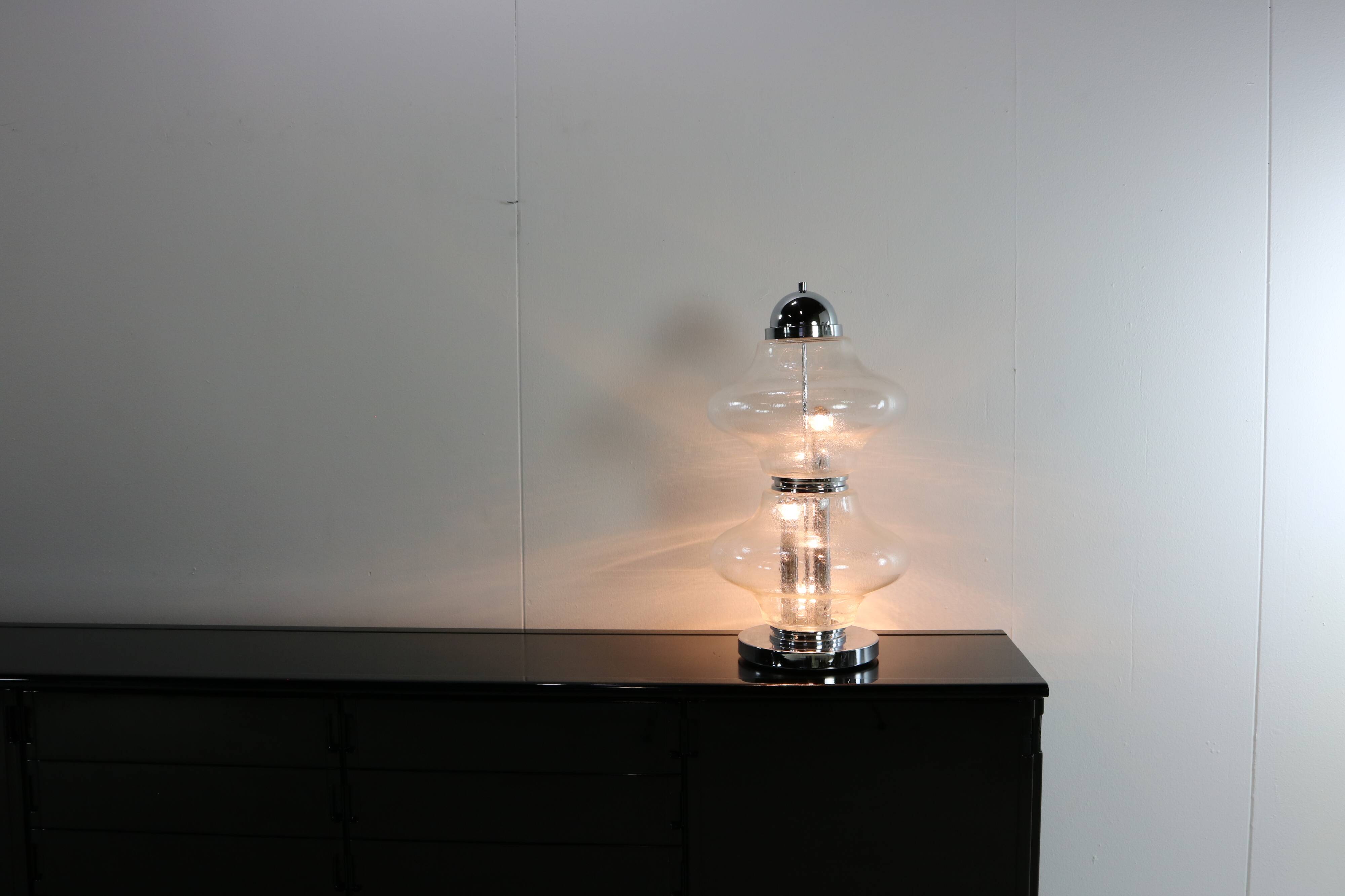 Sixties Italian design glass table lamp