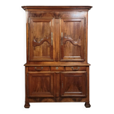 Louis XV period two-part walnut buffet