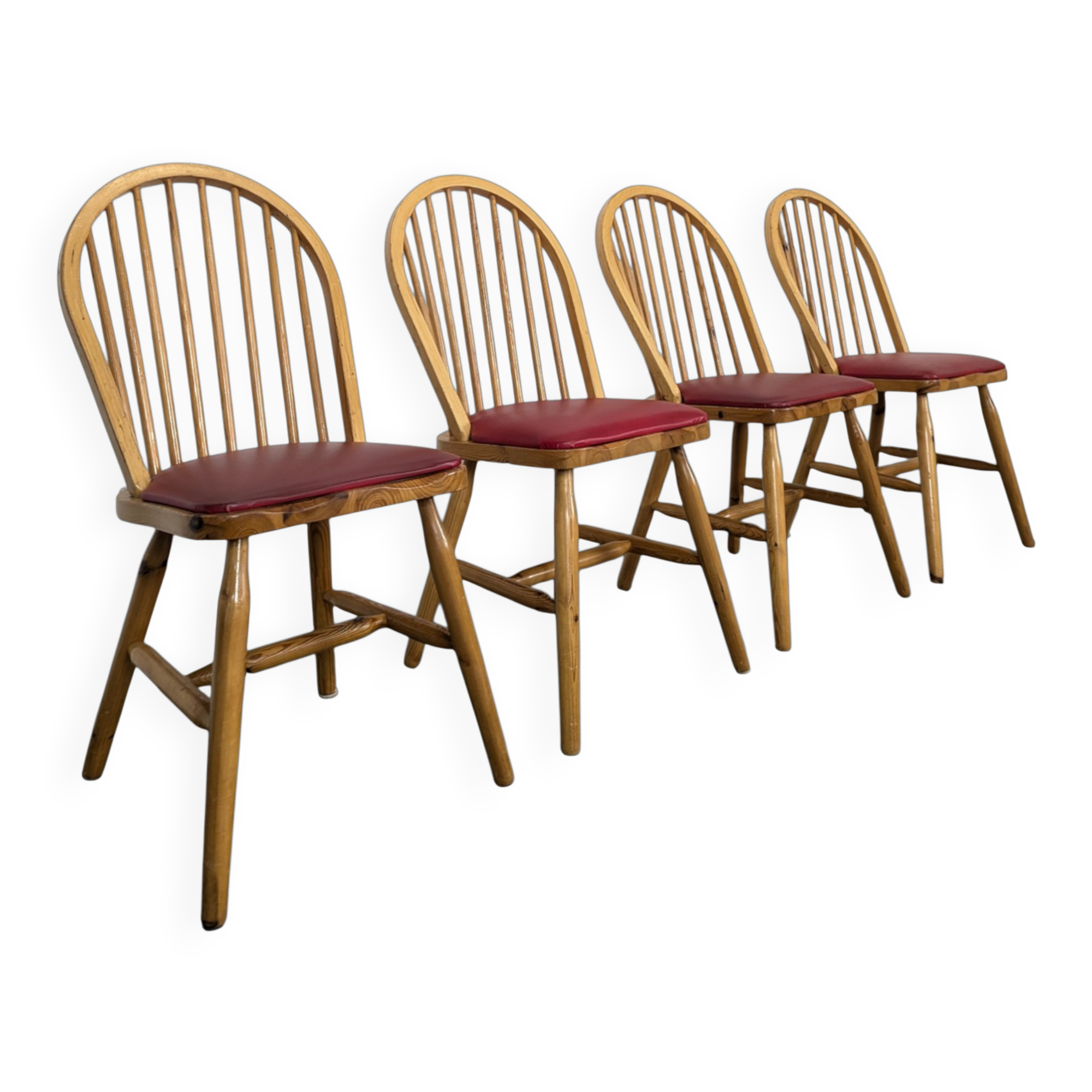 Set of 4 pine chairs