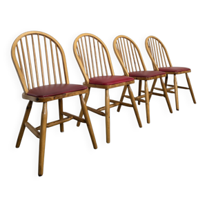 Série de 4 chaises en - pin