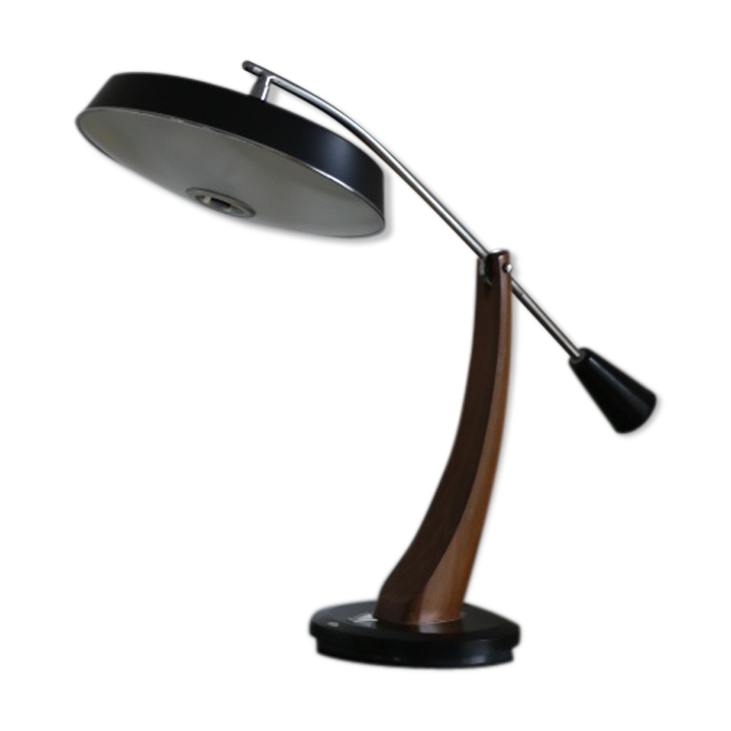 Fase black office lamp with reflector 1950