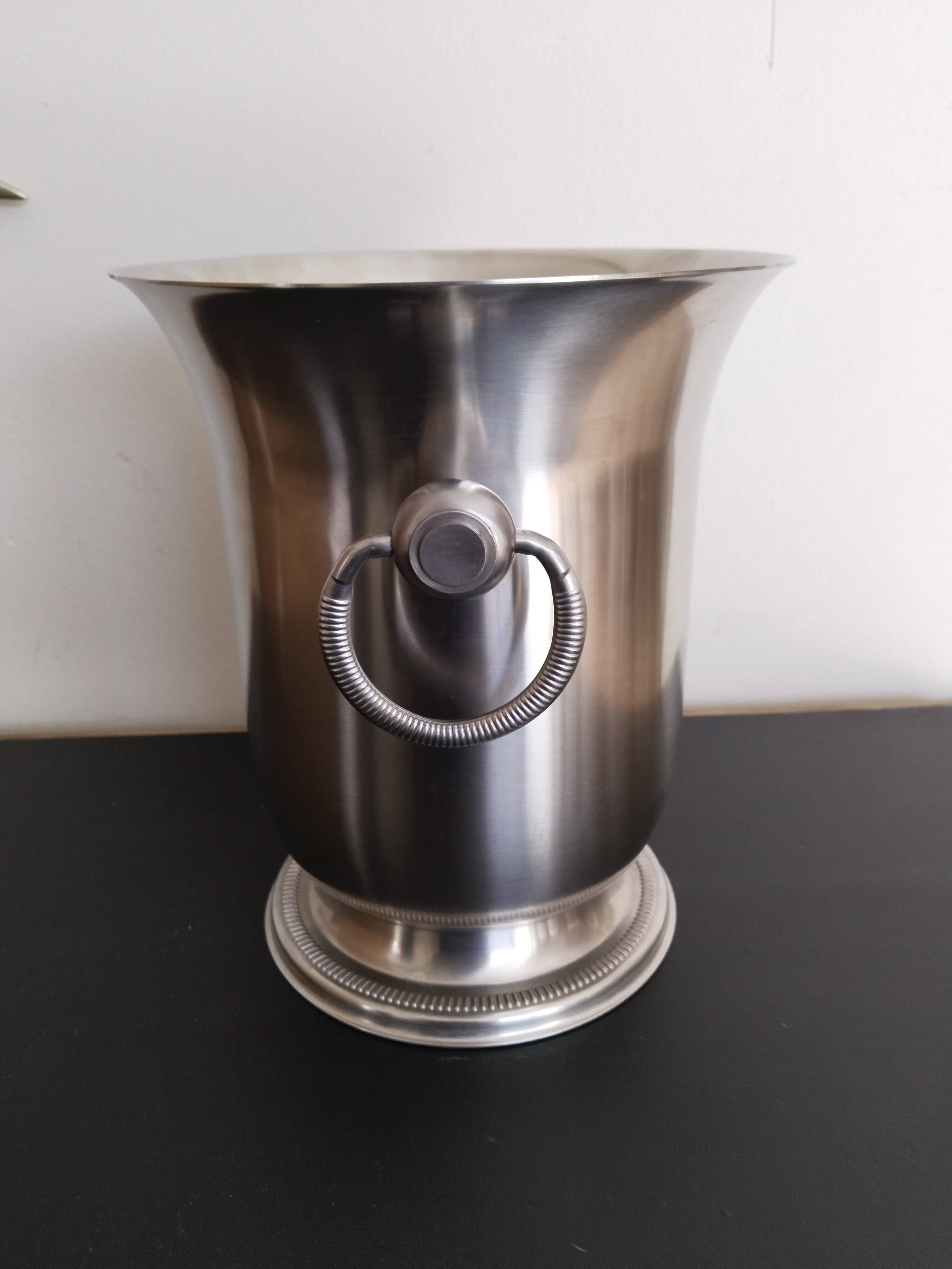 Jean Couzon stainless steel Champagne bucket, ice bucket, cooler