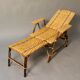 Folding rattan chaise longue 1900