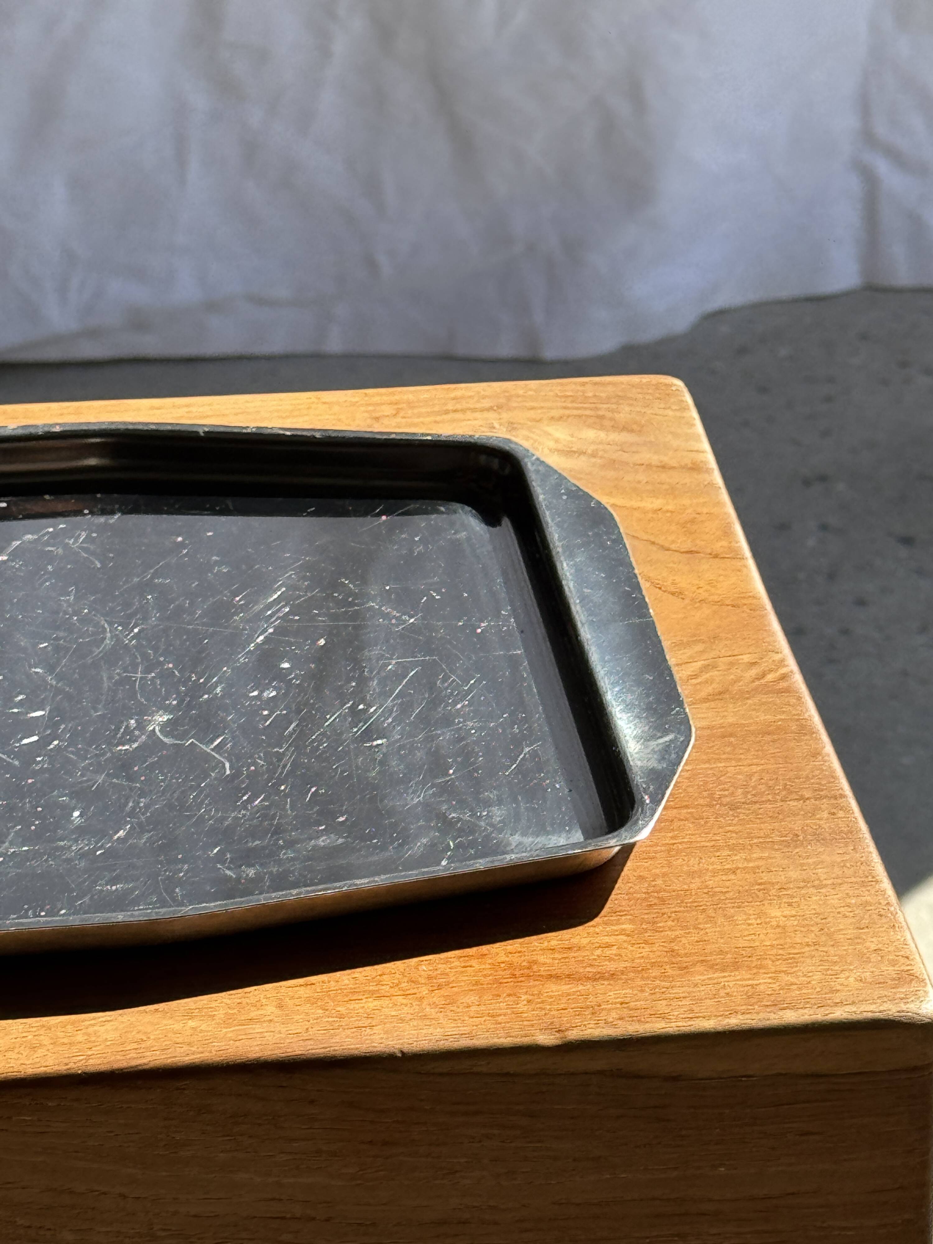 Vintage rectangular silver-plated tray with handles L37 W27 H1.5