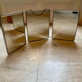 Vintage barber mirror - Triptych Year 60 orange