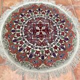 Round handmade wool sinkiang rug
