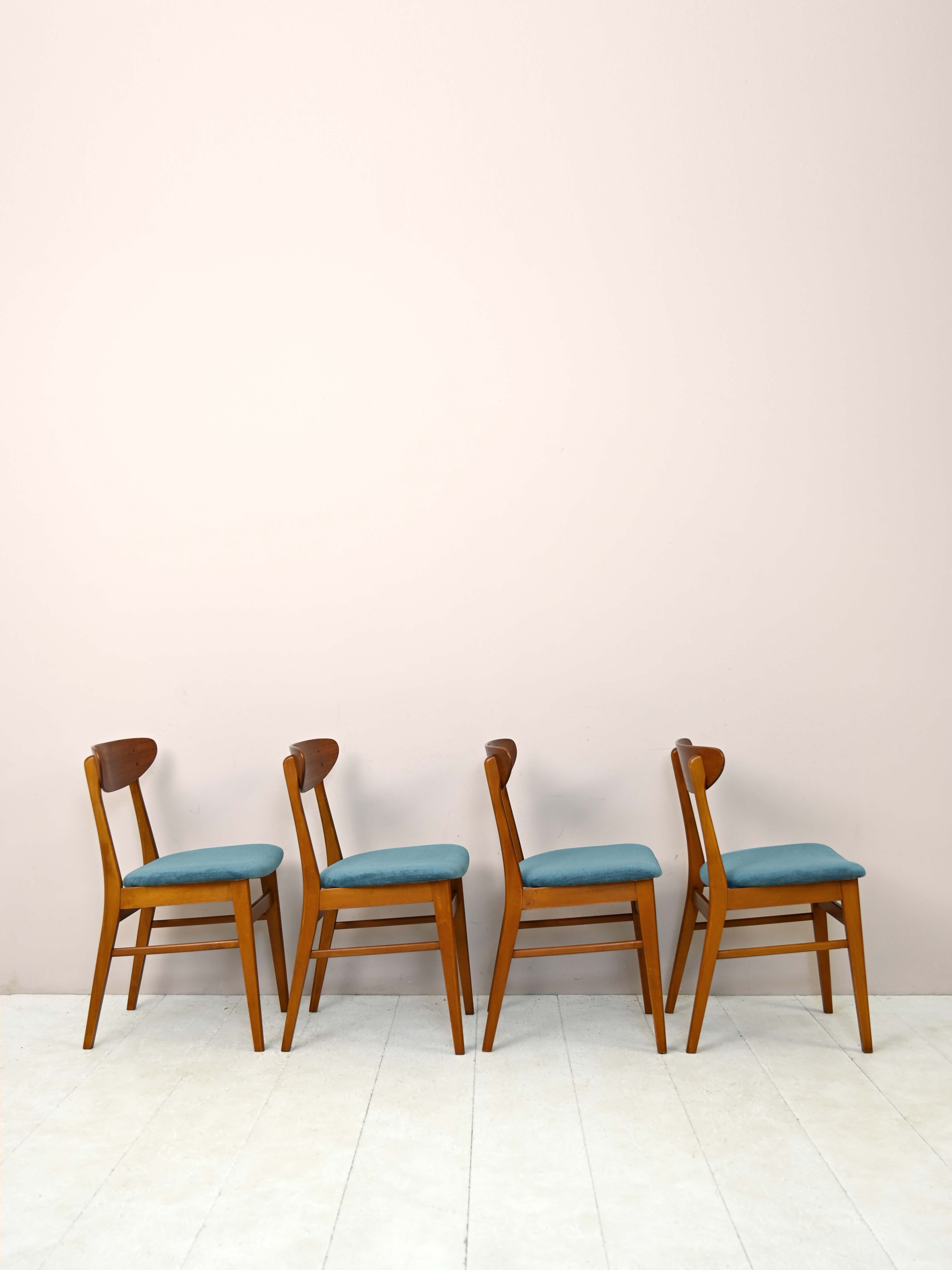 Vintage Danish chairs with upholstered seat