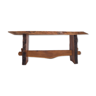 Table à manger style wabi wabi en bois rouge américain années 1960