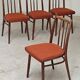 Set of 4 dining chairs TON Bystrice Antonin Suman orange fabric