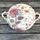 Vintage sugar bowl in English earthenware, Johnson Brothers Rose Chintz pattern.