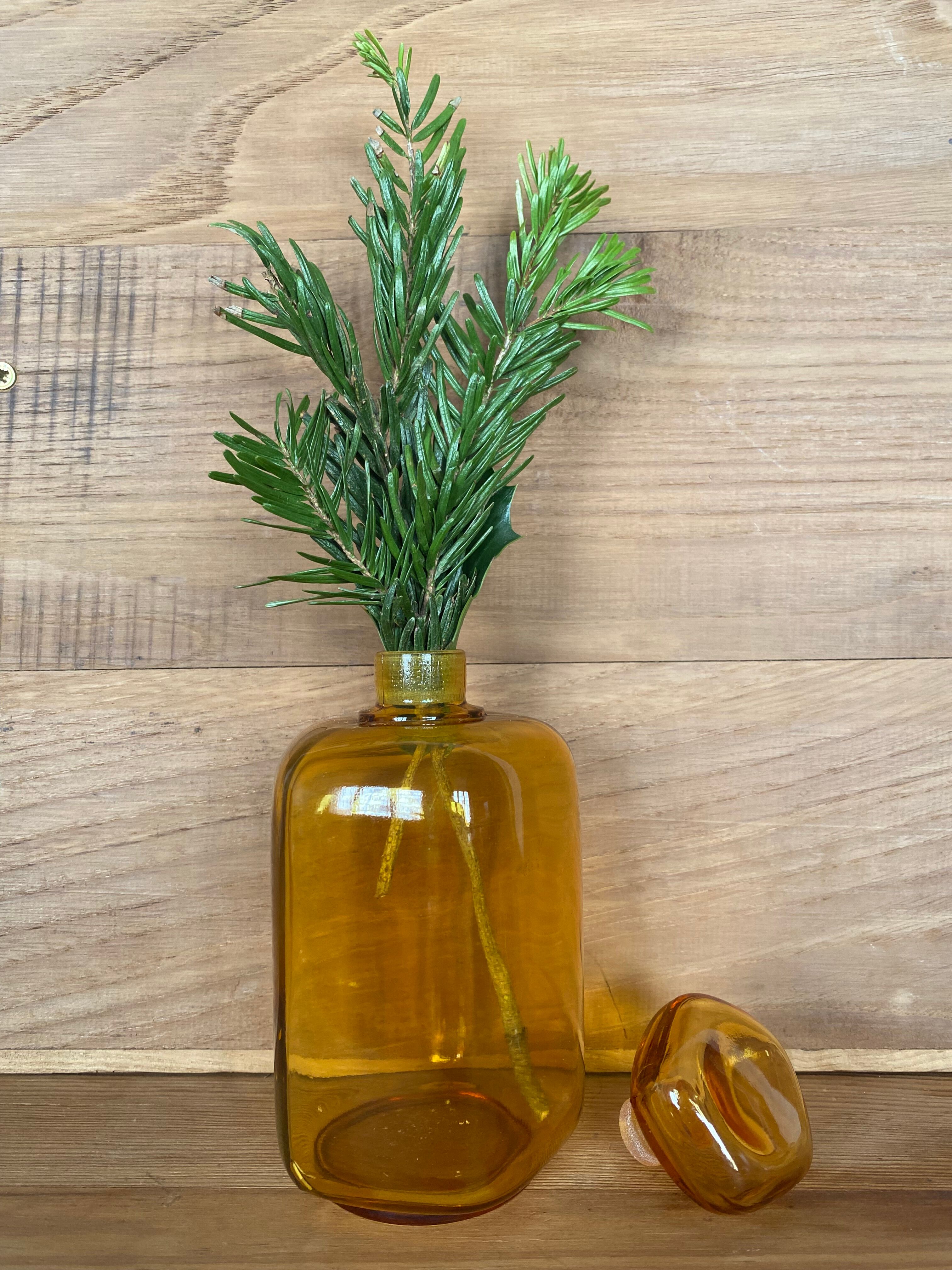 Amber glass apothecary jar
