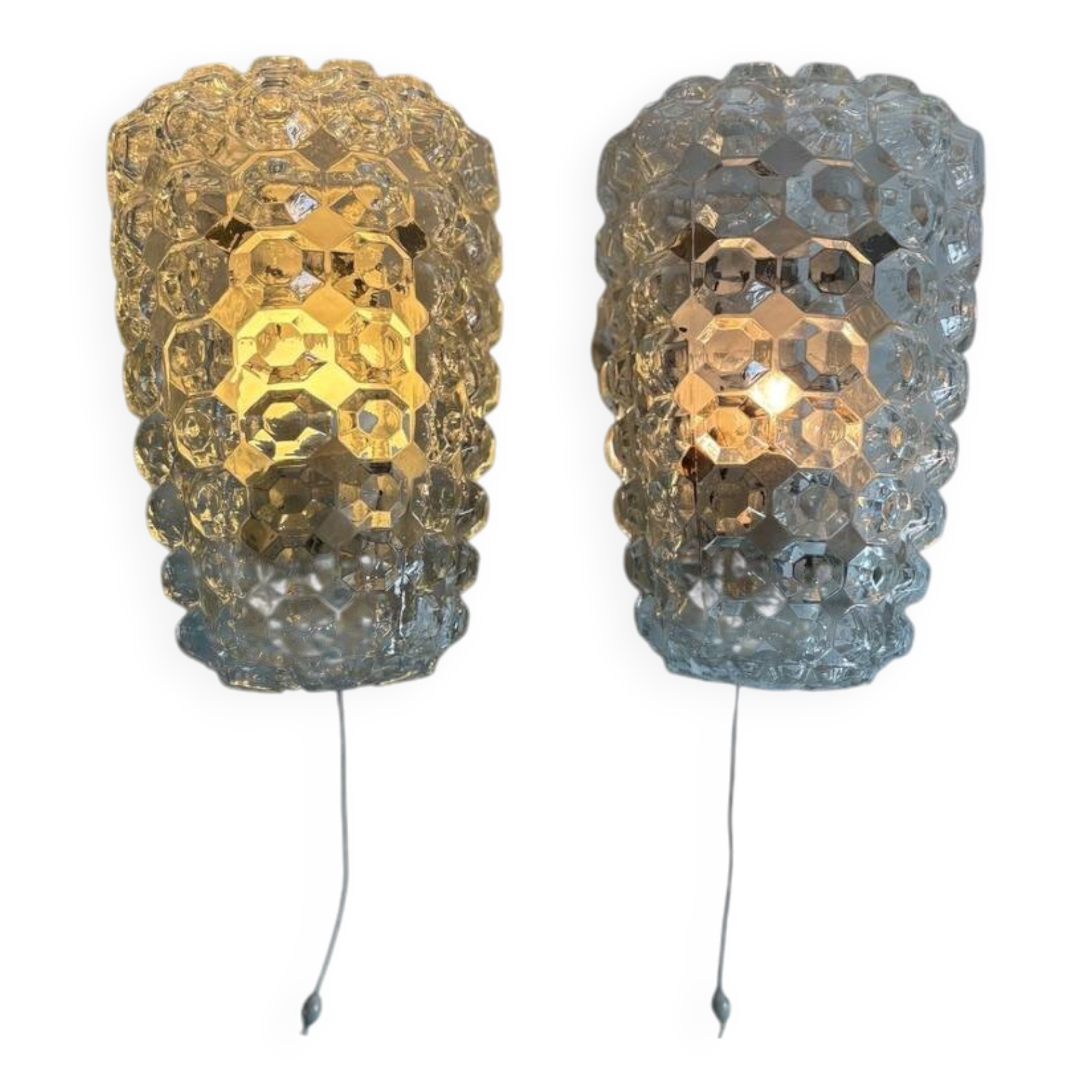 Helena Tynell Glashütte Limburg 1960 vintage Germany wall lights x2