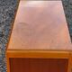 Vintage chest of drawers from the 50s in blond and gold beech 3 drawers feet compass