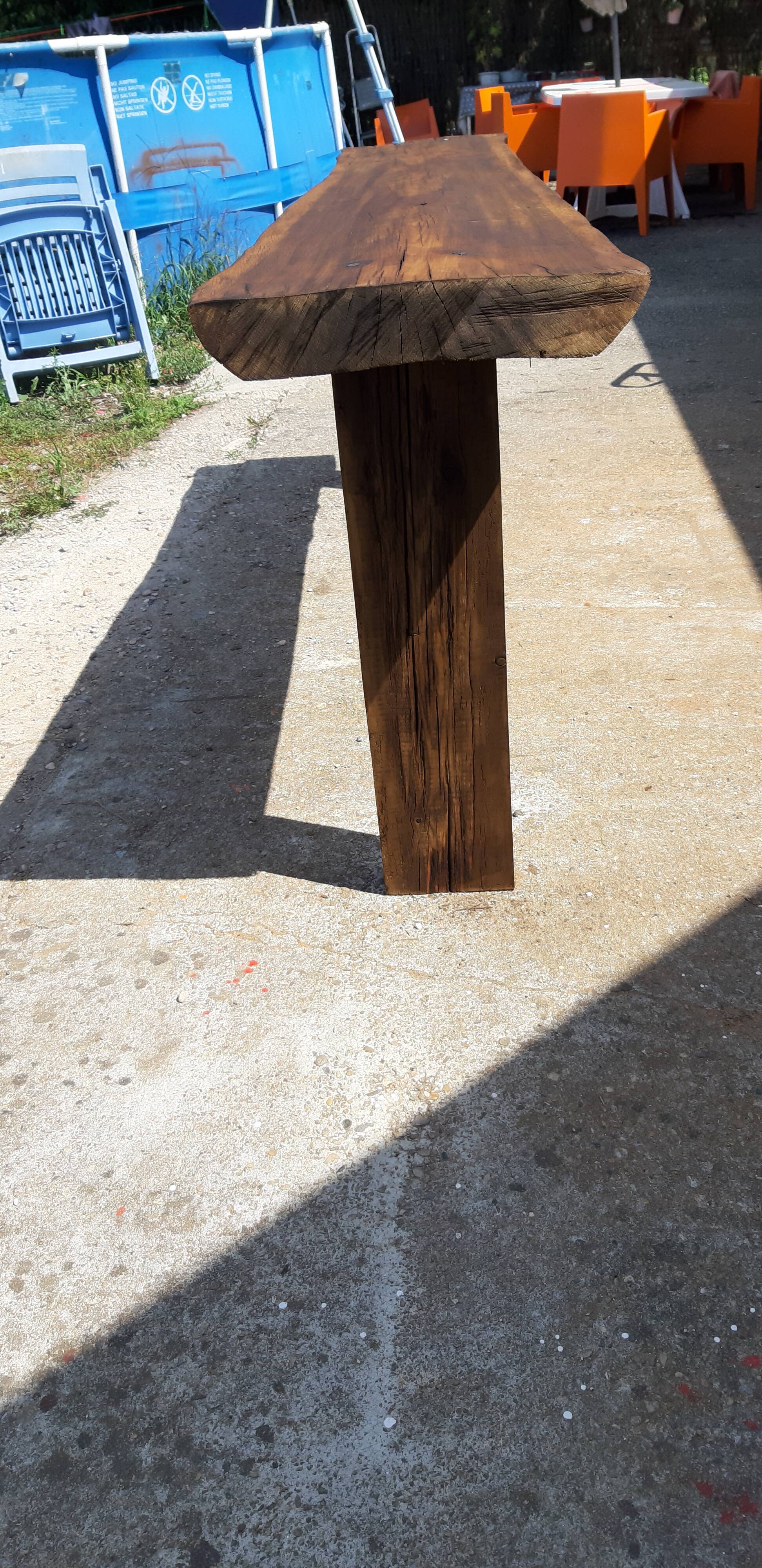 Industrial wood console