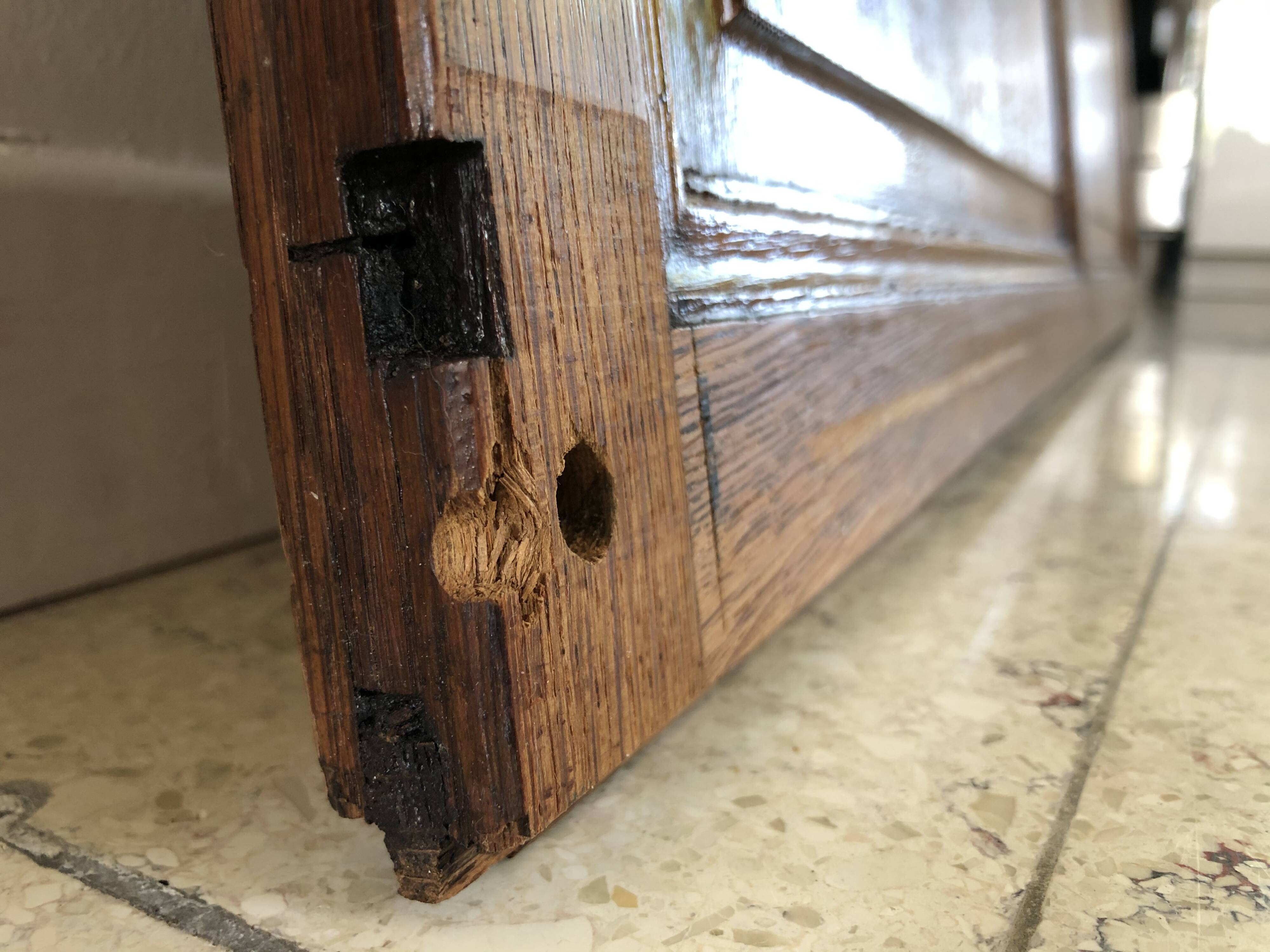 Vintage solid oak sliding door