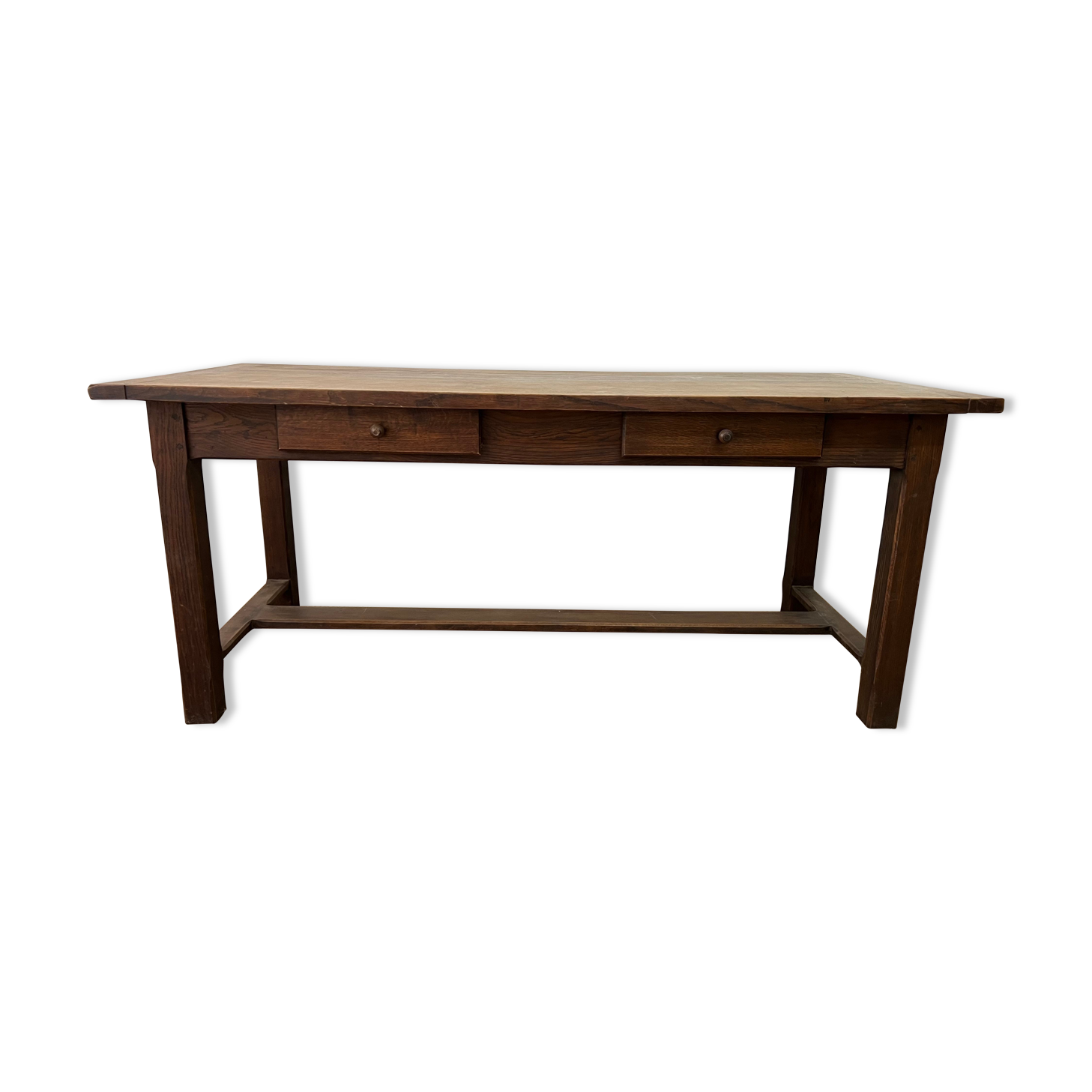 Wooden farmhouse table