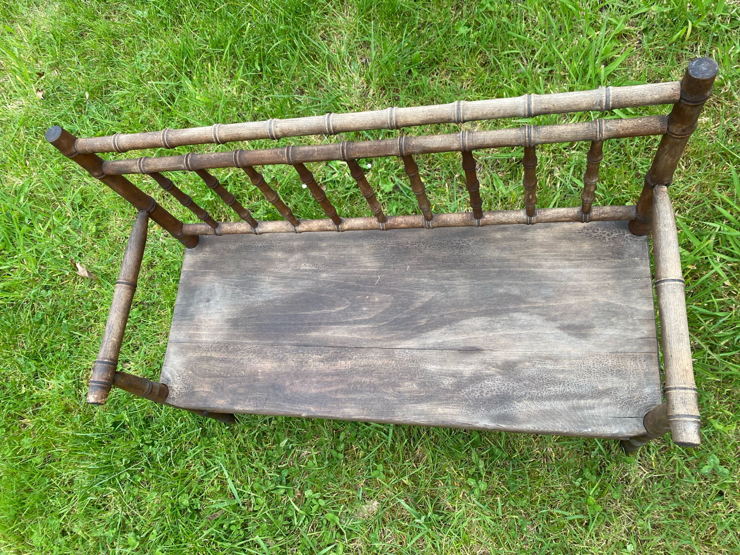 Old turned bamboo children's bench
