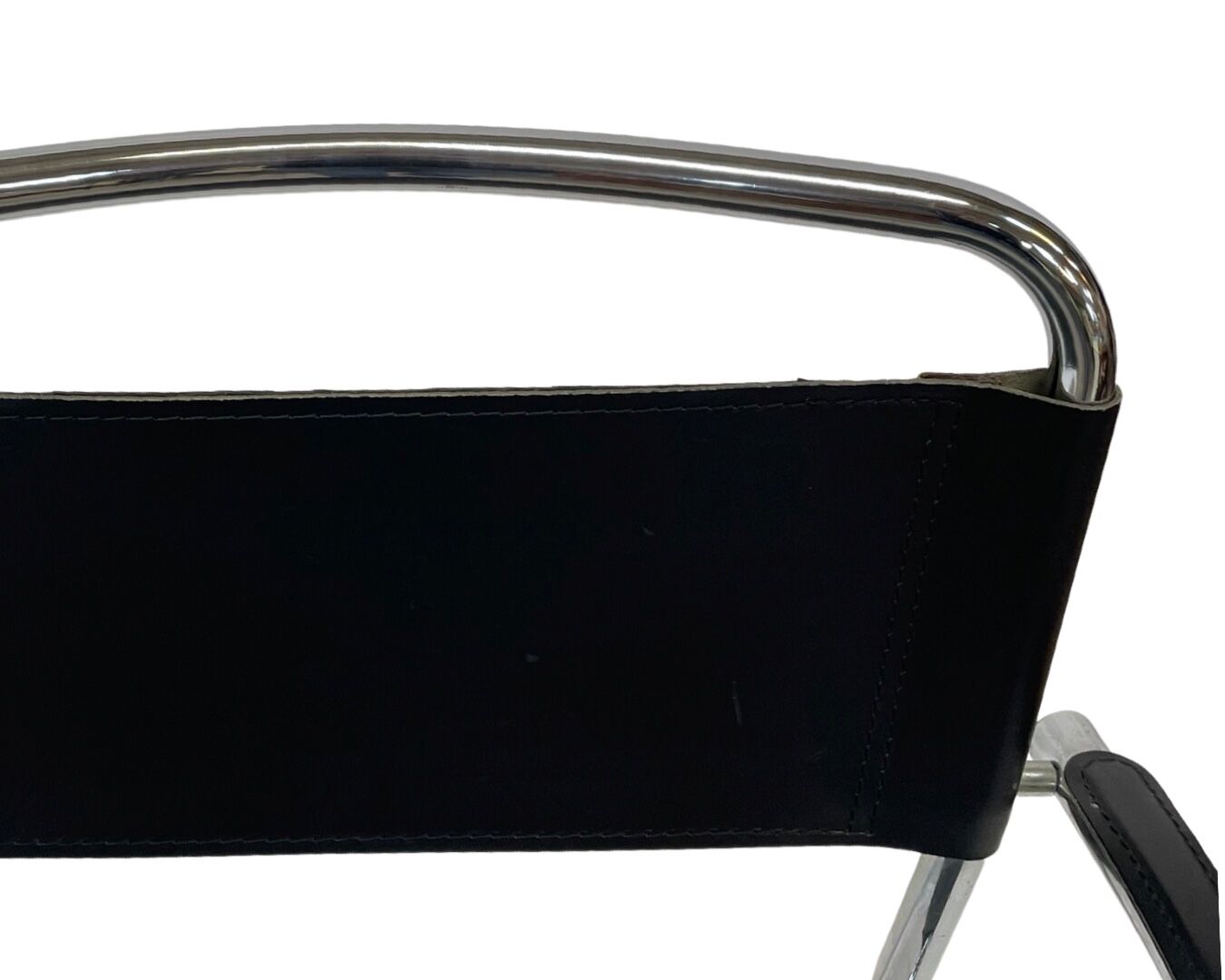 Set of 4 bauhaus cantilever chairs black leather and chrome design
