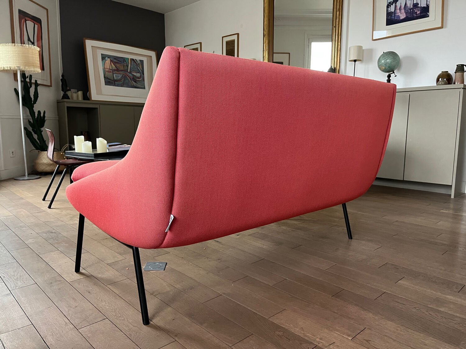 Canapé 2 places Steiner rouge tissu