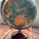 Vintage globe lit wooden foot silver frame deco antique desk