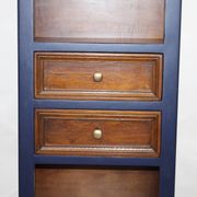 Renovated bookcase with 4 shelves and 2 drawers, France 1960