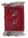 Tapis vintage fait main Ersari – 24 x 30 cm – Rouge éclatant - 1C968
