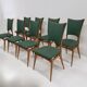 Set of 8 vintage wooden chairs, Italian design of the years 1960/70